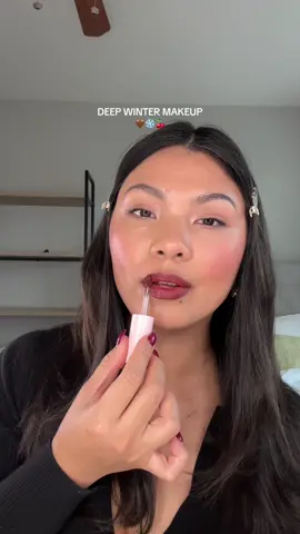 Holiday makeup ‘23 #deepredmakeup #redbrownmakeup #makeuptutorial #christmasmakeup 