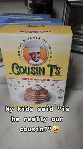 Cousin T's came in today🙌 can't wait to try it!😋 my kids said it that really our cousin🤣 yes, yes it is🇺🇸#cousintspancakes #patriotfamily #gotyour6 #bestpancakes @Terrence K Williams 