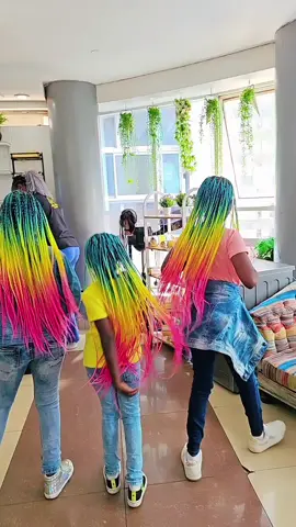 RAINBOW 🌈 COLOURS #ombrebraids RESTOCKED in all colours Available in all colors in both wholesale and retail prices #lizclementsalon #kids #viral #fypシ゚viral #hairstylesnairobi #kids #kidsfashion #kids #kidsoftiktok #fashion #usa #America #UK #Europe #magicalkenya #explore #africa 