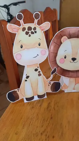Display de mesa 🤩✂️ Tema Safari 🐵🦁🐱🦒🦓🐘