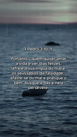 1 Pedro 3:10-11 nos recorda da vital importância de escolher com sabedoria nossas palavras e ações, pois elas têm o poder de moldar nossa realidade. Ao controlar a língua do mal, praticar o bem e buscar a paz, não apenas construímos dias felizes, mas uma vida plena. Que nossas palavras e atitudes sejam sempre guiadas pelo amor e pela verdade. #pedro #bibliasagrada #reflexao #escolhasconscientes 