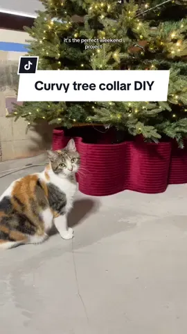 My favorite holiday DIY literally ever #diyholidaydecor #christmastree #holidayideas #budgetchristmas #treecollar 