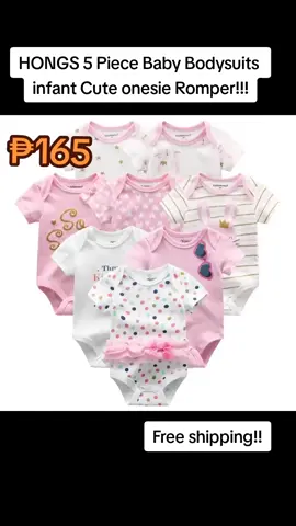 HONGS 5 Piece Baby Bodysuits infant Cute onesie Romper Sporty  Baby onesies Cotton Sports Clothes baby boy clothes 0-6 months baby girl clothes 0-6months Babies Jumpsuit 0-24months Baby Newborn Infant Toddler Infant under ₱165.00 - 215.00 Hurry - Ends tomorrow #fypp #fyppppppppppppppppppppppp #fypage #fypシ゚viral #fypシ #toddlerlife #toddlermom #toddlersoftiktok #toddler #Playpen Black Plank #newborn #newbornbaby 