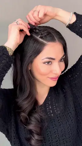 Easy Cute Hairstyle 🖤✨ #hairstyletutorial #hairideas #hairinspiration #hairtok2023 #easyhairstyles #longhairstyles #schoolhairstyles #braidedhair #hairinfluencer 
