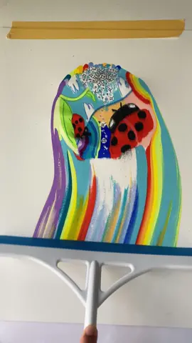 #artworks #fyp #fypart #paintingvideo #scrapeart #squeegeeart #ladybug 