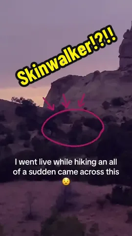 Went hiking on the rez like I normally do and go live, then all of sudden came across this black figure😧 skinwalker!?!!! 😬 #fyp #foryoupage #nativetiktok #scary #skinwalker #navajonation #nativeamerican #indigenous #creepy 
