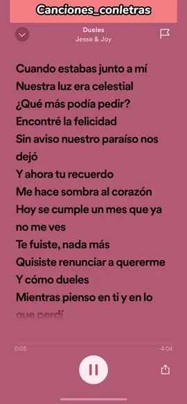Dueles - Jesse y Joy                                       Canción completa #jesseyjoy #duelesjesseyjoy #viral #fyp #parati #foryou #canciones_conletras87 #cancionestendencia #elamorduele#dueles #dueles #