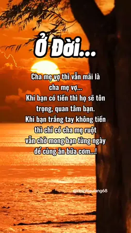 Lúc cả thế giới bỏ rơi kể cả ng thân cũng bỏ rơi bạn...Bạn bấu víu để rồi tới khi bạn đủ lông đủ cánh bạn bay về một nơi khác...Nhưng k sao đời mà ... Cố gắng sống cho tốt bạn nhé...Đừng để quá khứ phải lập lại nhìu lần...Khổ vẫn chính là con của bạn...#stt_buồn_tâm_trạng #tinhyeu #tamtrang #xuhuongtiktok #doiphieulang68 
