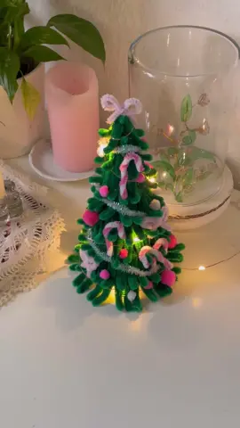 mini pipe cleaners Christmas tree🎀🎄🩷