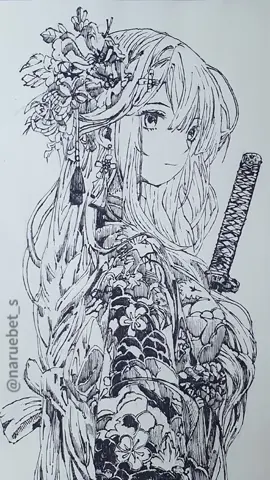 Drawing Female Samurai. #art #drawing #anime #cartoon #ศิลปะ #วาดรูป #วาดไปเรื่อย #ฝึกวาดรูป #เทรนด์วันนี้ #ฟีด #tiktokart 
