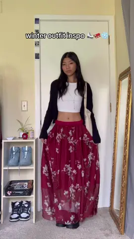 winter outfit ideas ❤️ #winteroutfits #outfitideas #OOTD #maxiskirt #fyp 