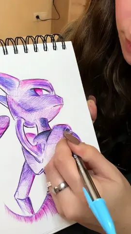 Dibujo sorpresa de Mewtwo👁️👁️✨ #pokemon #mewtwo #dibujo #arte #artistsoftiktok #mew #parati 