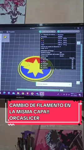 Orcaslicer y cambio de filamento en la misma capa!!!! 💥 #3dargentina🇦🇷 #emprendedores #emprendimiento #argentina🇦🇷 #3dimpresora #maker #impresion3d #pegarunvideo #tiktok #viral #3dimpression #impression3d #3d #diseño #orcaslicer 