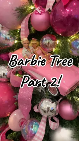 You can see this tree and 9 other themed trees at Trinity Falls model homes in Mckinney, TX. #barbie #christmastree #absholidaydecor #fyp 