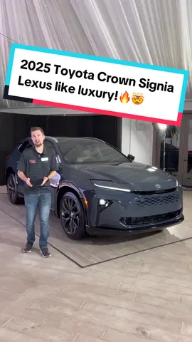 Double Whammie! This is the all-new 2025 Toyota Crown Signia (SUV)! This Crown Signia has Lexus levels of luxury, loads of style, PLUS all the practicality of an SUV that American buyers are looking for! Not to mention, its Hybrid only powertrain allows for 36MPG combined! So would you buy this new 2025 Toyota Crown Signia? Comment your thoughts below! #toyota #toyotacrown #crown #crownsignia #toyotacrownsuv #suv #lexus #luxury #style #2025crown #newcar #cardebut #debut #cars #carsoftiktok #reveal #automotive #Tech #carconfections #familycar 