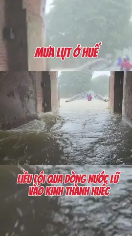 Khi Cửa vào Kinh thành Huế trở thành thác lũ, phải lội thế nào đây để không bị trôi...!  #mualutmientrung #lutohue #lequangchannel #huetoday 