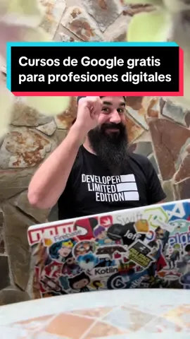 Cursos de Google relacionados con profesiones digitales desde cero hasta avanzado. Gratis, en español y con certificado: → Programación y desarrollo → Productividad → Cloud → Analítica → Marketing Y muchísimos más... Estám en 