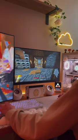 Anyone else get that annual Minecraft obsession? ✨ #cozygamingsetup #cozysetup #cozydesksetup #cozygamingdesk #cozygamer #cozygames #Minecraft #cozyvibes #GamingSetup #pcsetup #gamingpc #whitepc #aesthetic #aestheticsetup #desksetup #GamerGirl #girlysetup #foryou #fyp 