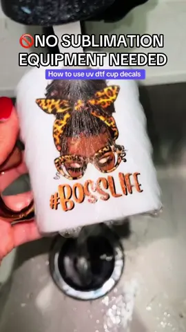 You don’t need a sublimation printer, mug press etc for this! Just a uv dtf decal and a cup, done in seconds.  Let us help you save time and make more money in your business. #craftersoftiktok #uvdtfdecals #uvdtfsticker #uvdtfdecal 