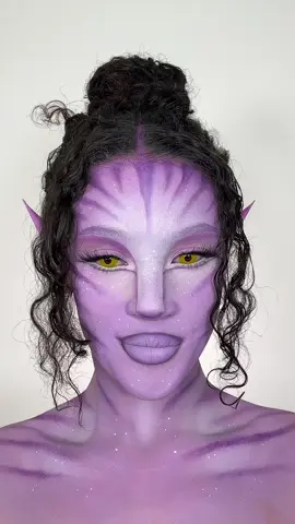 A lot of you wanted purple so here she is! What shoukd we name her?💜 #avatar #avatarmakeup #makeup 