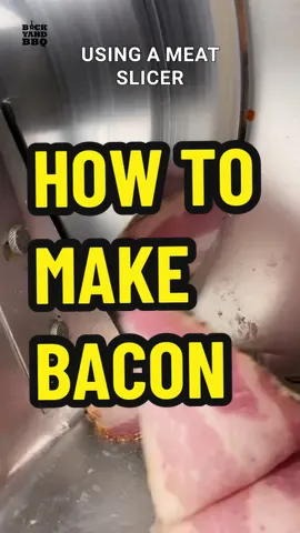 Let’s learn how to make your own bacon. Start by grabbing a pig’s belly. Try to find one with a lot of meat.  Cut it up into 3 or 4 sections and apply your custom cure.  I measure all ingredients by weight and most importantly use 2% salt and .25% prague powder #1.  I put all the ingredients in the description as well as a link to my “Bacon Cure Recipe” Vac seal it or put it in a ziploc bag and then cure it in the fridge for seven days.  Flip it every day to help distribute the cure. Remove from the bag and optionally rinse it off.  I don’t rinse because I know I have the right amount of salt and prague powder and I want to keep my flavors on the crust.  Pat it down with a paper towel. I scraped off some of the red pepper flakes and added a little more black pepper. Let it sit in the fridge for another day to dry out the surface. Smoke it at 200 degrees for a few hours until the internal temp hits 150 degrees.  I’m using hickory wood, but feel free to use any hard or fruit wood you have on hand. Let it cool on the counter and then in the fridge for the night. Slice it to your desired thickness using a meat slicer or sharp knife. Vac seal the slices into serving size bags and put in the freezer until you are ready to eat them. Fire up your griddle and make the obligatory BLT. This will be some of the best bacon you’ve ever eaten.  It takes a bit of time and effort, but it’s totally worth it. Cure Recipe: Salt: 2% Curing Salt/Prague Powder #1: .25% Brown Sugar: 1% Black Pepper: .6% Granulated Garlic: .25% Granulated Onion: .25% Paprika: .07% Red Pepper Flakes: .25% Crushed Garlic Bay Leaves #bacon #griddle #howto #bbq #grilling #recipes #food #foodprep #bbqtips @Jonny, Backyahd BBQ  @Jonny, Backyahd BBQ 