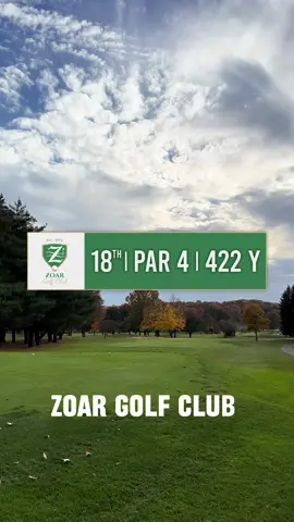 The finishing hole at Zoar Golf Club! Beautiful finish with the water on the left and clubhouse in the background! #golf #ohiogolf #golfohio #ohiogolfcourses #ohiopubliccourses #holevlog #golfvlog #midwestgolf #ohio #golfing 