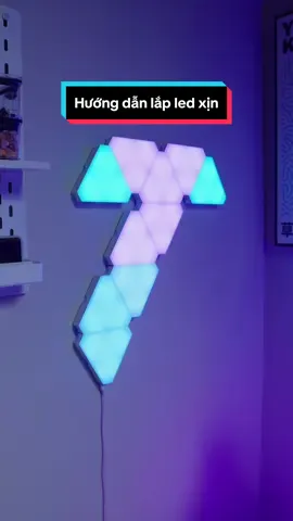 Hướng dẫn lắp đèn led tam giác trang trí xịn xò cho góc setup siêu đơn giản #desksetup #deskaccessories  #ledtamgiac #tinhanhsetup #ffws2023 #decor 