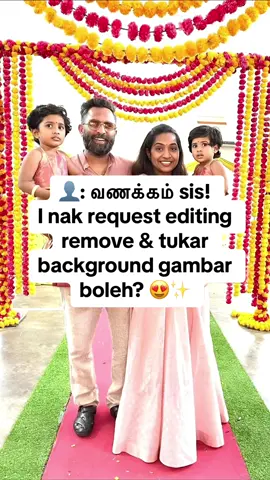 “Can remove my background and change to another background?”  Absolutely can dear 🥰 Unlimited background you can choose! Click link in our bio to proceed order now guys ❤️ #photocanvasframe #canvasframe #fyp #deepavali2023