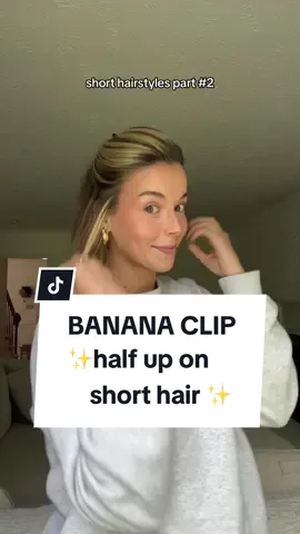 Replying to @ameliajvr find my BANANA CLIP at top of my page 🥰#shorthairstyles #bananacliptutorial #bananaclip #shorthairstyle #shorthairideas 