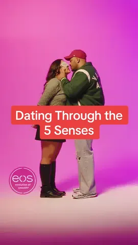Sight, smell, hearing, taste, or touch? With a little help from eos, we had this woman find her perfect match by dating through the 5 senses. 💋 #eos @eos Products 