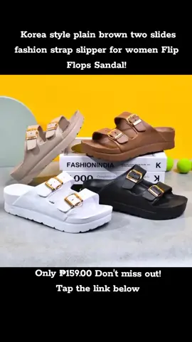 Only ₱159.00 for LANGBOONE Korea style plain brown two slides fashion strap slipper for women Flip Flops Sandal! Don't miss out! Tap the link below#foryou #fashionslipper #sandal #slippers #koreanstylesandal #tiktok #tiktokshop 