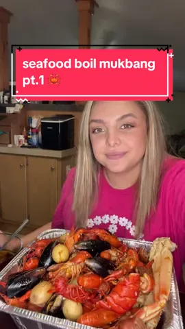 seafood boil mukbang pt.1 🦀 follow me ❤️ #seafoodboilmukbang #seafoodboil #mukbang #seafoodlover #fyp 