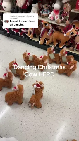 Replying to @Madeline Nichole You got it! 🐮🎄Dancing Christmas Cow HERD! #christmastiktok #dancingcow #fyp @Hobby Lobby #christmascow