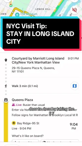 You can seriously get to a show in less than 20minutes so easily! Yes, staying in Times Square would be close but SO pricey and SO chaotic! #tips #newyork #nyc #broadway #theatre #musicaltheatre #longislandcity #LIC #timessquare 