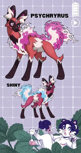i drew a maned wolf themed psychic fire type pokemon evolution line! #fakemon #pokemon #digitalart #artistsoftiktok #art #fyp #fypシ 