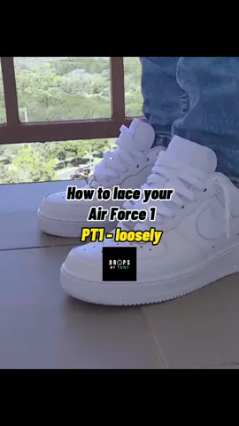How to lace your  Air Force 1 PT1 - loosely🔥 Save and like for PT2!💯 #sneakernews #sneakers #howtolace #howtolaceaf1 #lacingtutorial 