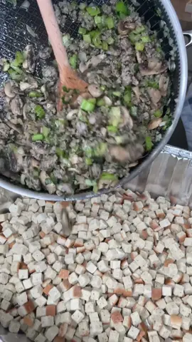 Sausage stuffing recipe! Ingredients:  1 large sweet onion, chopped  A package of celery, chopped Bunch of parsley, chopped  2 (16 oz) packages of white mushrooms, sliced  16 oz tube of mild country sausage  12 cups of water to boil ( 6 cups for stuffing)   2 (12 oz) bags of Pepperidge Farms cubed stuffing  Salt & pepper to taste 1 tsp rubbed sage  2 tbsp olive oil 2 & 1/4 sticks of butter, divided (18 tbsp butter total) Directions:   In a large pan add olive oil, butter, sliced mushrooms, salt & pepper, and sauté until lightly browned at medium heat. In a separate pan add country sausage, chopped onion, celery, parsley, salt & pepper, rubbed sage, and 1/2 stick of butter; sauté until celery is soft and meat cooked through. Add the mushrooms into the sausage mixture with a slotted spoon to drain the liquid. Bring a pot of water to boil and add a stick and 1/2 of butter and lower the heat to just keep it hot.  In a large baking dish add 2 bags of Pepperidge Farms cubed stuffing and add the sausage mixture over the stuffing cubes (mix well). Then start adding the buttered water slowly and mix thoroughly, keep adding and mixing until you get a squishy but not TOO squishy consistency (I added about 5-6 cups) approximately. Mix well and then bake at 350 for 40-45 minutes! Enjoy! #stuffingrecipe #thanksgivingrecipes 