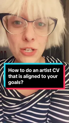 This is THE deciding factor for anlot of curators, so you really meed to have this set to go forward in your career. Heres the tips, tricks, and order for writing a professional CV that is aligned to YOUR goals!  An artist CV (Curriculum Vitae) is a document that outlines your professional artistic career. It's different from a traditional resume in that it focuses specifically on your art-related accomplishments, such as exhibitions, awards, residencies, publications, and education in the arts.  Here's a guide on how to create an effective artist CV: 1. Contact Information: Include your name, phone number, email, and website (if applicable). 2. Education: List your art-related educational background, including degrees, certificates, and significant workshops or classes. 3. Exhibitions: Divide this section into categories like solo exhibitions, group exhibitions, and juried exhibitions. Include the title of the show, the venue, the city, and the year. 4. Bibliography: Include publications where your work has been featured or reviewed. This can include catalogs, magazines, books, and online publications. 5. Awards and Grants: List any art-related awards, grants, or fellowships you have received, along with the year. 6. Residencies: If you have participated in any artist residency programs, list them here, including the name of the residency, location, and dates. 7. Collections: If your work is part of any public or private collections, list them here. 8. Professional Experience and Education: Include art-related jobs, such as teaching positions, curatorial work, or administrative roles in art organizations. 9. Artist Talks, Lectures, and Workshops: If you've participated in or conducted any talks, lectures, or workshops, list them here. 10. Formatting: Keep the CV clear, professional, and easy to read. Use a consistent format and font, and make sure it is updated regularly. #cv #artbusiness #artbusinessowner #artistsoftiktok #emergingartist #creatives #art 