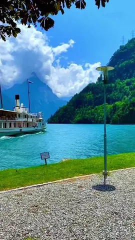 Lake brienz, Switzerland 4K |  Breathtaking Journey by boat #interlaken #brienz #switzerland #traveltiktok #viralvideo #fyp 