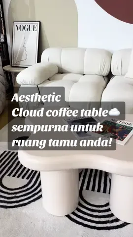 Minum dan berangan dengan Irregular Cloud Coffee Table☁️di mana seni bersatu harmoni dengan kegunaan, mengubah saat-saat kopi anda menjadi pengalaman yang berimaginasi. #lancco #homedecor #livingroom #nordic #modernstyle #dreamyspacee #aesthetic 
