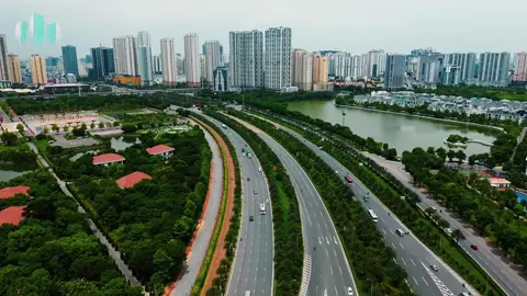 Đại lộ Thăng Long cung đường có tới 16 làn xe chạy.  #newdothi #hanoi #hanoiskyline #dailothanglong #langhoalac #caotoclanghoalac 