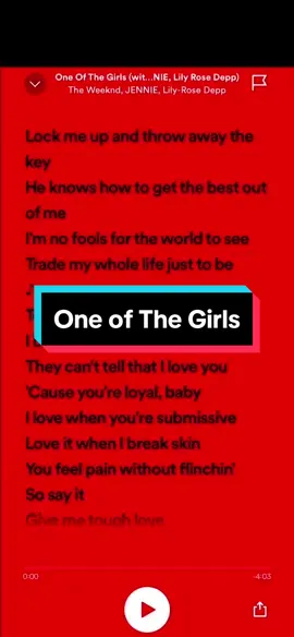 One of The Girls - The Weeknd, JENNIE,  Lily-Rose Depp #13al #fyp #fypシ #lyrics #spotify #longervideos 