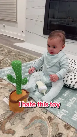 No cactus toy ever again #fyp #cactustoy #cactusdance #babytiktok #babyreacts #younesfamily 