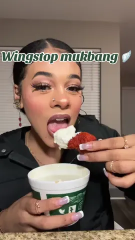 Tried the new wingstop maple sriracha flavor! It was really good 😍😍 #wingstop #wingstopmukbang #wingstopfries #wingstopranch #wingstoptenders #wingstopmaplesriarcha #mukbang #fypシ゚viral #fyp #virall 