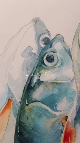 in my watercolor era🙈🙈 #watercolor #painting #artist #art #sketchbook #fishy #sketchbookideas #drawing #sealife #aesthetic #fypシ゚viral #illustration 