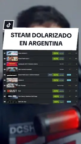 Steam DOLARIZADO en ARGENTINA 🇦🇷🔥 #pcgamer #presupuestopcgamer #argentina #perifericosgamer #pcgaming #gamerentiktok #pcgamerbarato #placasdevideobaratas #parati 
