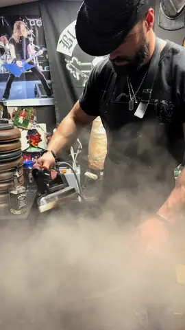 Custom-made aged and worn Death Skull Pork Pie WWW.BLADEHATS.COM #handcrafted #custommade #bladehats #inspiration #heavymetal #hatmaker 