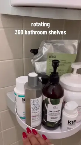 rotating 360 shower organization #Home #homefinds #asmr #asmrorganizing #cleaning #bathroom #bathroomfinds 
