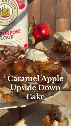 Caramel Apple Upside Down Cake is a sneakily easy cake that will wow everyone at your Thanksgiving table! 🥹🍎{ad} @King Arthur Baking - A layer of caramely apples is baked beneath a deliciously simple apple spice cake and baked to tender perfection. Serve with chopped pecans & a cloud of vanilla whipped cream. 🥳 King Arthur is now on TikTok! Give them a follow for more delicious baking videos & expert tips. Then, visit kingarthurbaking.com for this recipe & more deliciously simple bakes to impress this holiday season! What’s your favorite way to bake with apples? Let us know in the comments below! #applecake #thanksgivingcake #fypage #snackcake #appleupsidedowncake #caramelapple #thanksgivingdessert #fypppppppppppp #upsidedowncake #caramelapplecake 
