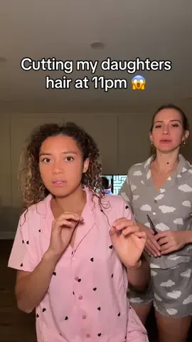 Cutting hair at home has become a hobby ✂️ 😱 someone take away the scissors. Kidding! Please note for the loca people on tiktok - I understand different hair textures and we are a british household so we banter. Enjoy! #diyhaircut #momanddaughter 